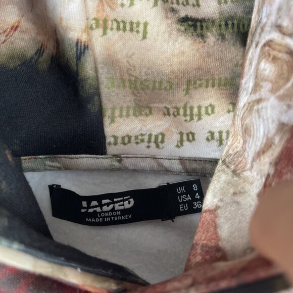 Jaded London Women's Renaissance AOP Y2K Hoodie Sweatshirt Sz 4 US, 36 EU - Picture 7 of 16